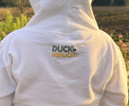 Duck in the flower garden embroidered hoodie ages 1 - 6